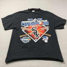 VINTAGE Chicago White Sox Shirt Mens Large Black World Series Champions 2005 Y2K
