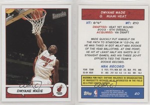 2004-05 Topps Bazooka Dwyane Wade #20 HOF