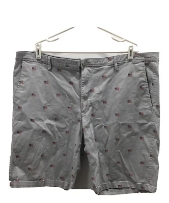 Shorts stretch masculino Falls Creek tamanho 46 bege com bandeiras americanas Preppy - Imagem 1 de 4