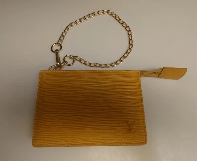 EUC Yellow Epi Leather LOUIS VUITTON Mini Pochette Accessoire Clutch Wristlet  - Image 1 of 4
