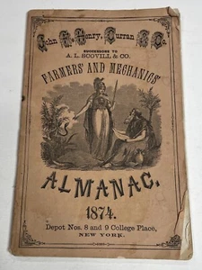 1874 Henry Curran Farmers & Mechanics Almanac New York - Picture 1 of 5