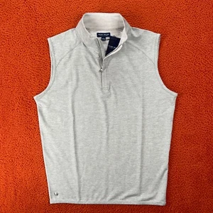 PETER MILLAR Mens SMALL Stealth Performance Quarter Zip Vest Gilet Gale Gray - Picture 1 of 8