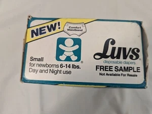 Vtg LUVS 1981 Promotional Sample Box Disposable Diapers NOS Sealed Prop 3-pack - Picture 1 of 8