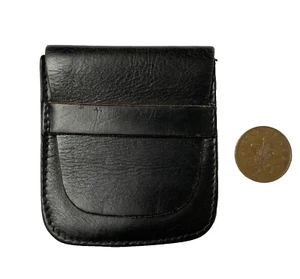 Black leather coin purse for men or ladies traditional style unisex ba - Picture 1 of 3