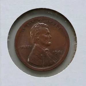 Scarce 1941 Broad Struck Penny on Type 1 Blank Planchet UNCIRCULATED - Picture 1 of 2