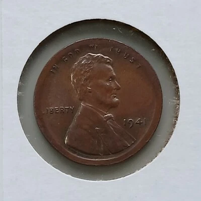 Scarce 1941 Broad Struck Penny on Type 1 Blank Planchet UNCIRCULATED - Image 1 of 2