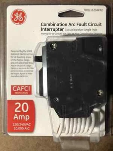 Interruptor de circuito de falla de arco combinado GE THQL1120AFP2 20 amperios CAFCI - Imagen 1 de 3