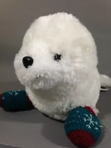 Aurora seltene weiße Robbe Plüsch Holiday Hallmark Nordpol eng gestrickte Freunde - Bild 1 von 9