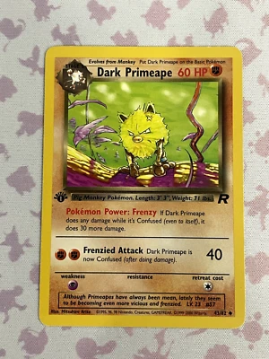 Dark Primeape 1st Edition 43/82 Uncommon Team Rocket Pokemon LP 2000 WOTC - Image 1 of 4