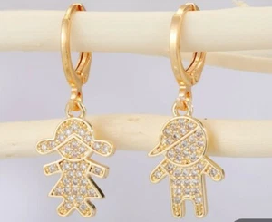 Modische kreative Legierung asymmetrische Diamant Zirkon Ohrringe für Frauen - Bild 1 von 4