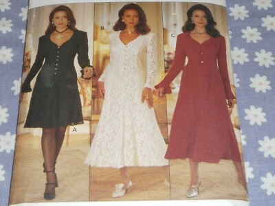 BUTTERICK 3199 MISSES PULLOVER FLARED DRESS IN 2 LENGTHS  PATTERN-UNCUT-6-12 - Image 1 of 4