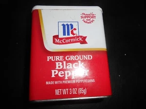 McCormick rein gemahlener schwarzer Pfeffer Dose mit Kunststoffdeckel 3 Unzen leer - Bild 1 von 7