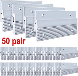 Perchas para tacos francesas de aluminio de 4 pulgadas 50 pares espejo colgante de alta resistencia - Imagen 1 de 10