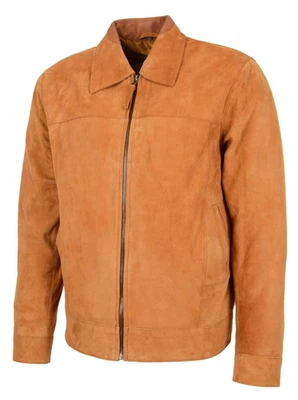 Vintage Handmade Suede Leather Jacket/ Soft Real Leather Trucker Jacket Brown - Image 1 of 4