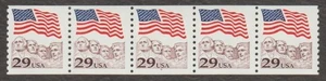 U.S. -MNH STRIP OF FIVE COIL #4 - - Picture 1 of 1