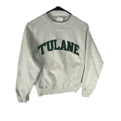 Champion Tulane Sudadera Tejido Inverso Cosido Letra Mujer XS Gris Forrada de Vellón Foto 1 de 4