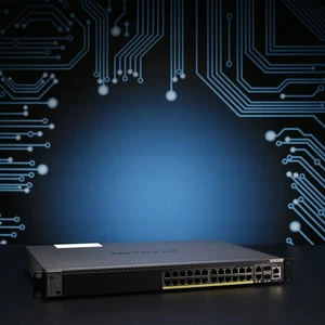 NetGear M4300-28G-PoE+ Managed PoE+ Switch // 24x GbE, 2x 10GbE, 2x SFP+ - Bild 1 von 3