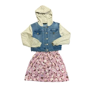 Social Standard by Sanctuary Youth Girl's Short Sleeve Dress with Hooded Jacket - Picture 1 of 3