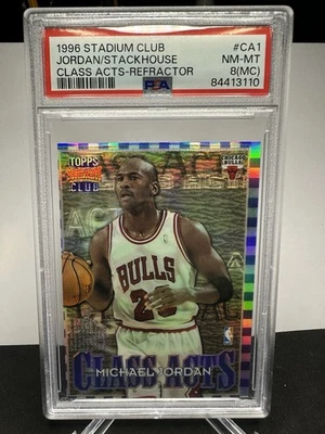 1996 TOPPS 体育场俱乐部级 ACTS #CA1 JERRY STACKHOUSE/MICHAEL JORDAN PSA 8 — 第 1/2 张图片