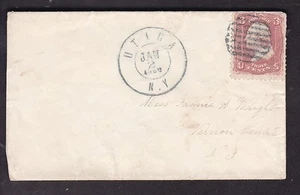 CIVIL WAR ERA - LADIES COVER, UTICA, N.Y. TO VERNON CENTER, N.Y. 1860's - Picture 1 of 2