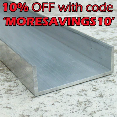 100mm x 25mm Aluminium C U Channel section 4x1 inch /  profile shallow alloy ... - Image 1 of 2