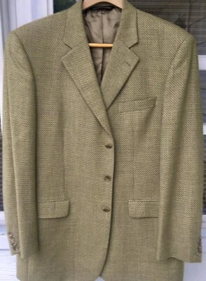 JACK VICTOR Montreal Lanzawood Basket Weave Wool Olive Blazer Jacket Mens 44L - Image 1 of 4
