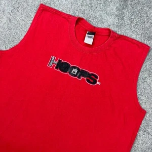 VTG Nike Shirt Mens XL Red Hoops Logo Basketball Gray Tag Tank Top Y2K 2003 - Picture 1 of 13