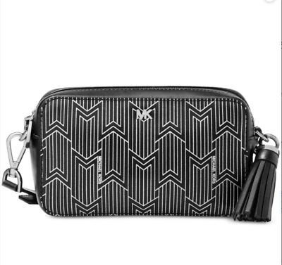 Bolso Bandolera Michael Kors Metallic Deco Pequeño Cuero para Cámara/Cámara en Negro Foto 1 de 4