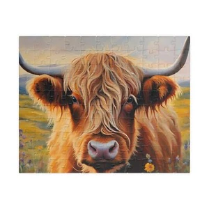 Highland Cow Puzzle - 110, 252, 520 & 1014-Piece Options, fine motor skills - Picture 1 of 4