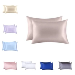 2 Pcs/Set Luxurious 100% Mulberry Silk Pillowcases for Hair&Skin-Super Soft - Picture 1 of 55