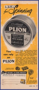 Vintage 1956 Cortland angespannt Plion geflochtene Angelschnur 50er Jahre Druck Anzeige - Bild 1 von 1