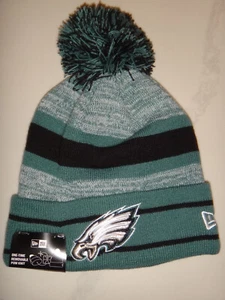 Adulto Unisex NFL Philadelphia Eagles New Era Pom Tejido Puño Gorro Nuevo con Etiquetas - Imagen 1 de 3