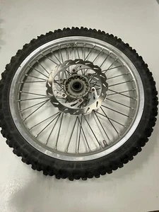02-12 YAMAHA YZ125 YZ250 YZ450F YZ250F OEM 21" FRONT WHEEL RIM HUB TIRE GOOD - Picture 1 of 9
