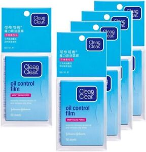Clean & Clear Oil Control Film Blotting Paper 60 Sheets (Thick，Pack of 5)