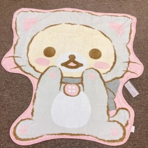 San-X Rilakkuma Korilakkuma in the Mirror Blanket Die Cut Cat Fluffy Kawaii Rare - Picture 1 of 24