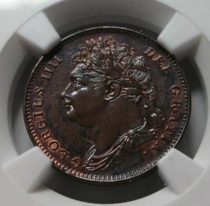 GREAT BRITAIN England Farthing 1/4 penny 1826 NGC UNC Details George IV Draped - Picture 1 of 6