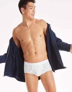 NEU 8er-Pack Herren HANES Ultimate Fly-Front Slips | Klein | Weiß - Bild 1 von 8