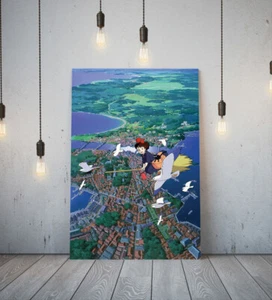 GHIBLI KIKI'S DELIVERY SERVICE 4 -FRAMED CANVAS WALL ART PICTURE PAPER PRINT - Picture 1 of 17