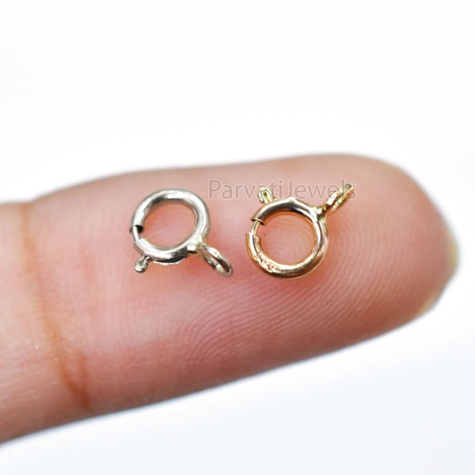 Solid 14K, 18K Gold Spring Lock Findings, 5 MM Lock Womens Making Charms Pendant - Изображение 1 из 1
