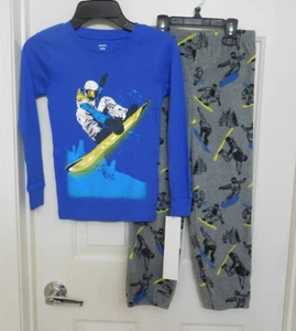 NWT 2pc Carter’s Snowboard L/S Shirt Fleece Pants Pajamas sz 6 - Picture 1 of 1