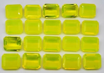 6 Ct Each Flawless NEON Yellow Mexico Opal Certified Rare Gemstone 10 Pieces Lot - Image 1 of 4