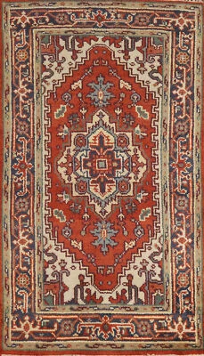 Classic Luxury Hand-Knotted Heriz Serapi Indian Accent Rug for Bedroom 3x5 ft - Image 1 of 4