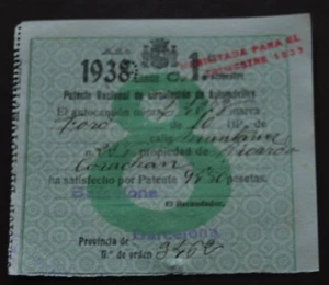 Spain. National Driver Licence during Spanish Civil War 1938-   19 - Picture 1 of 2