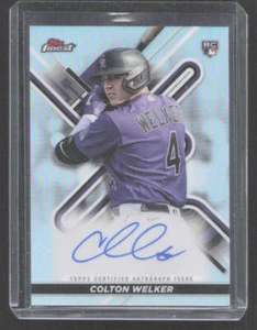 2022 Topps Finest Colton Welker Auto Rookie RC #FA-CWE Rockies - Picture 1 of 2