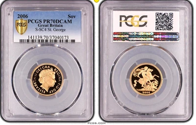 Gold Sovereign Proof 2006 PR70 DCAM PCGS Gran Bretaña algunos puntos Foto 1 de 4