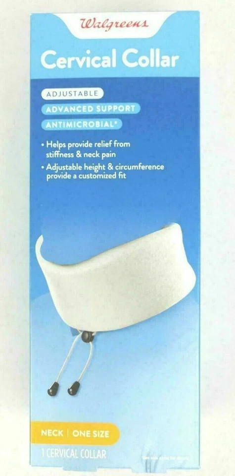 "Cuello de cuello cervical ajustable blanco antimicrobiano soporte avanzado 11-20"" OSFA" Foto 1 de 3