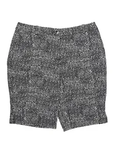 Women Dana Buchman Black White Print Bermuda Walking Shorts Size 12 10" inseam - Picture 1 of 2