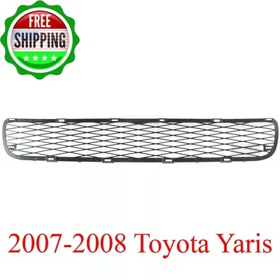 New Bumper Grille Front For 2007-2008 Toyota Yaris Plastic Black TO1036107 Foto 1 de 4