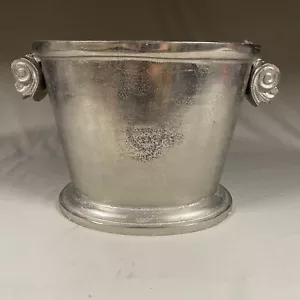 Grande Raffreddatore Ghiaccio Secchio Vintage Champagne Lusso Trattoria Alluminio Fuso Solido - Foto 1 di 14