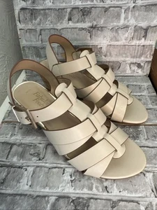 GEORGE Cream/Beige Ladies Wedge Heel Gladiator Sandals Size 6.5 - Worn Once VGC - Picture 1 of 9